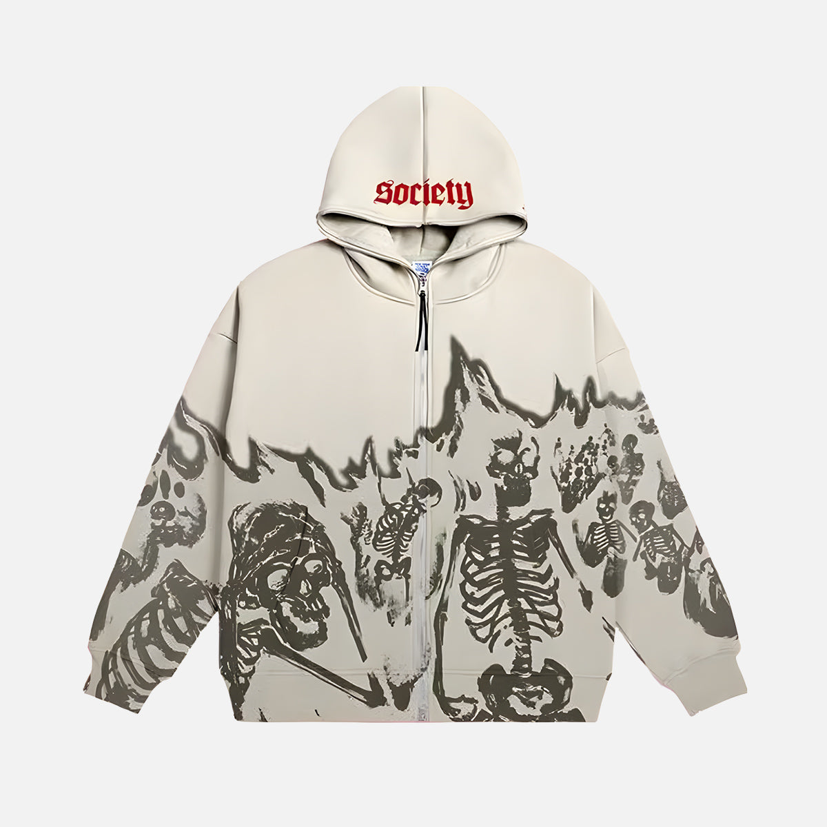 Retro Skull Zip Hoodie
