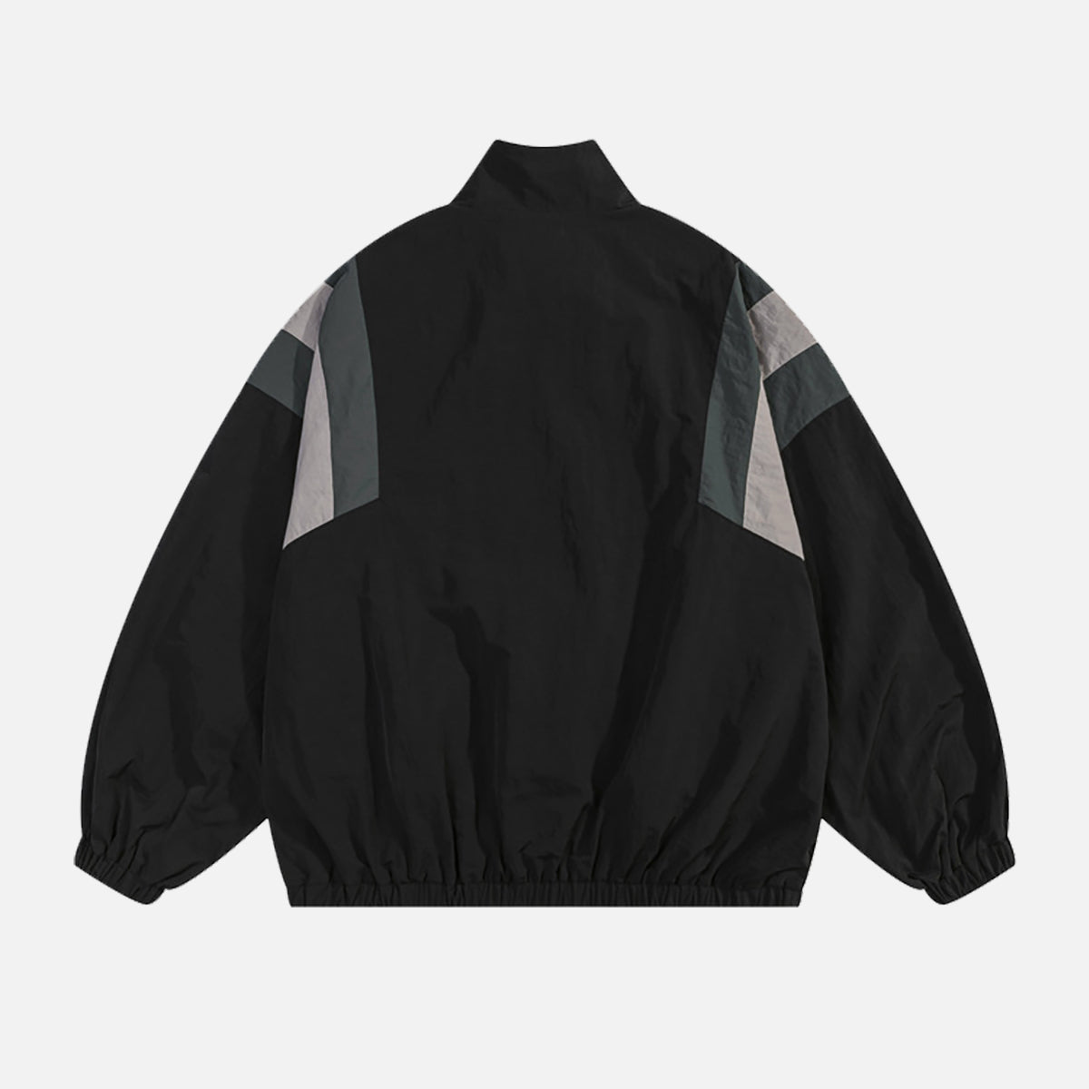 Retro Streetwear Patchwork Stand Collar Jacket