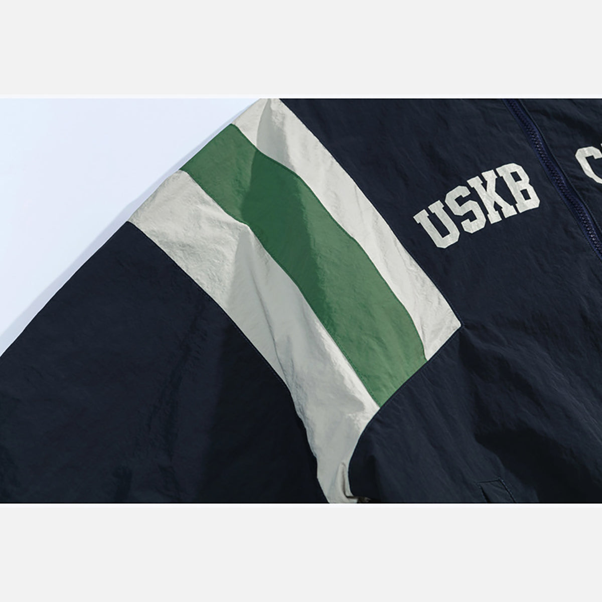 Retro Streetwear Patchwork Stand Collar Jacket