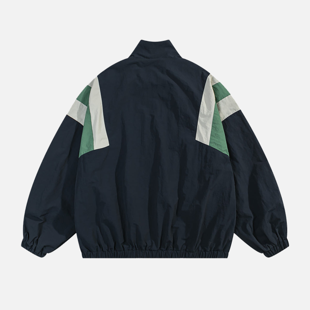Retro Streetwear Patchwork Stand Collar Jacket