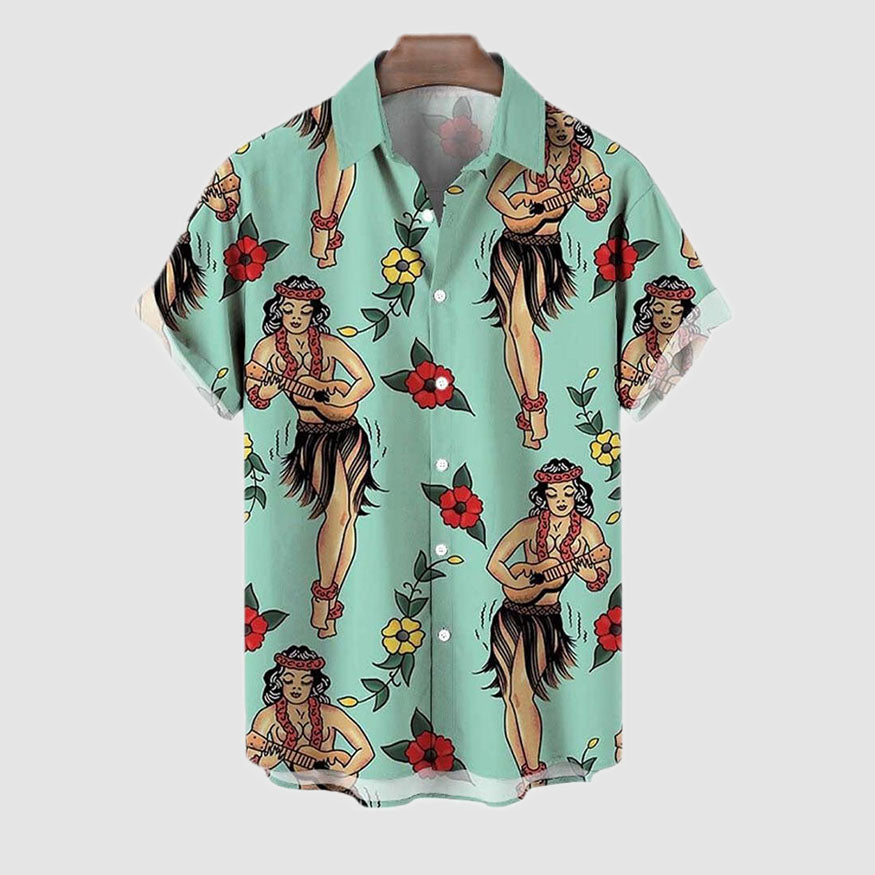 Navy Print Summer Shirt