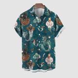 Navy Print Summer Shirt
