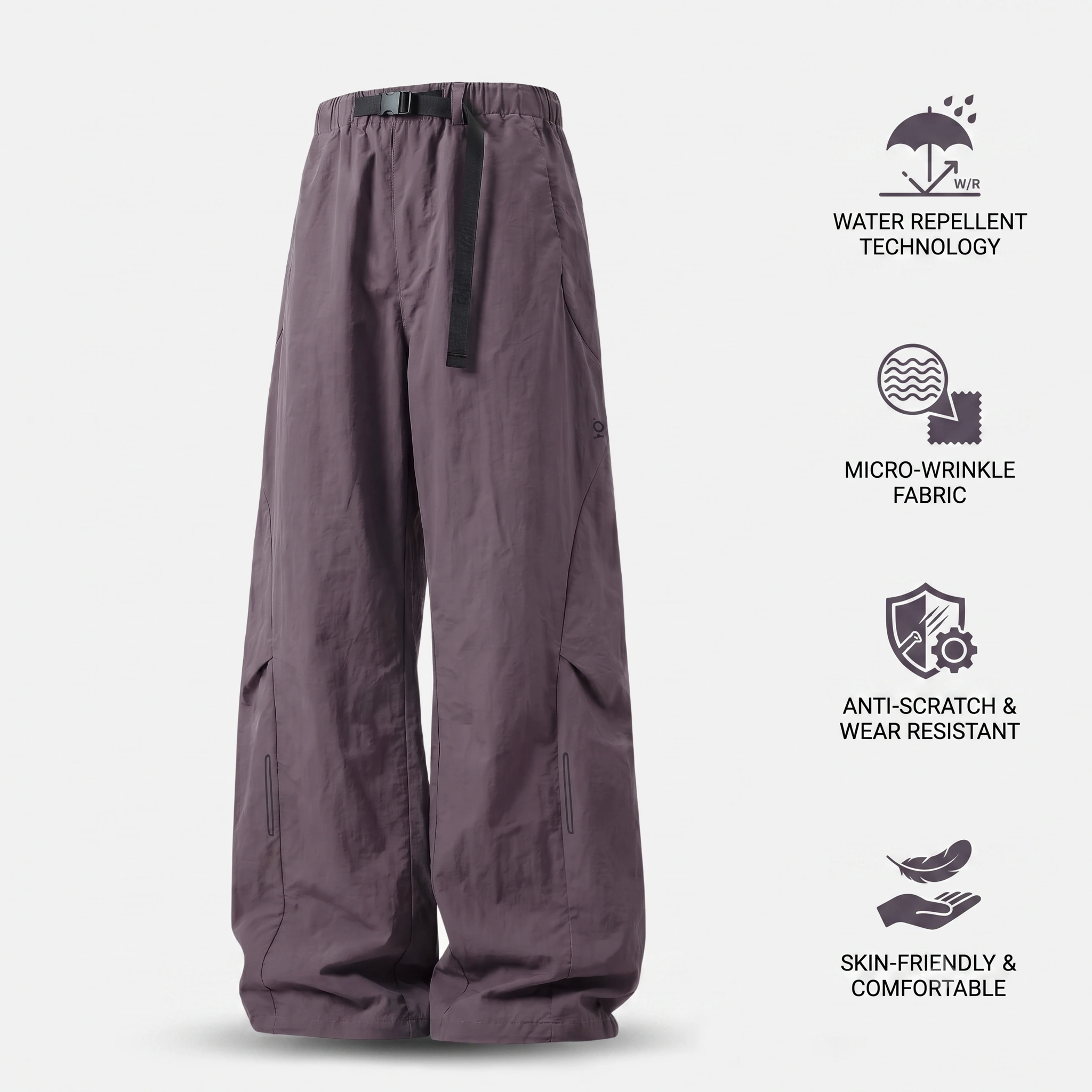 Segmented Adjustable Belt Cargo Pants