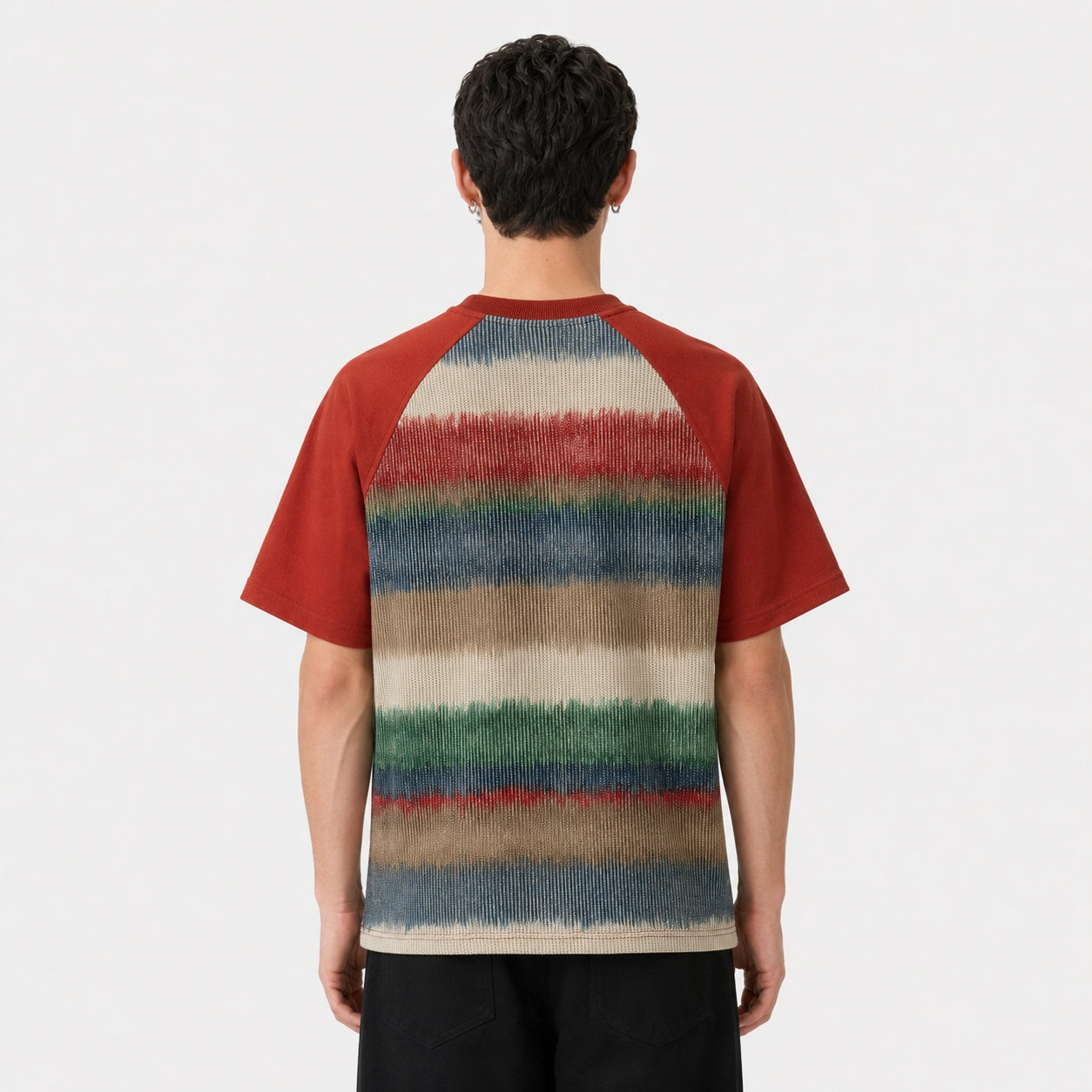 Gradient Stripe Colorblock Tee