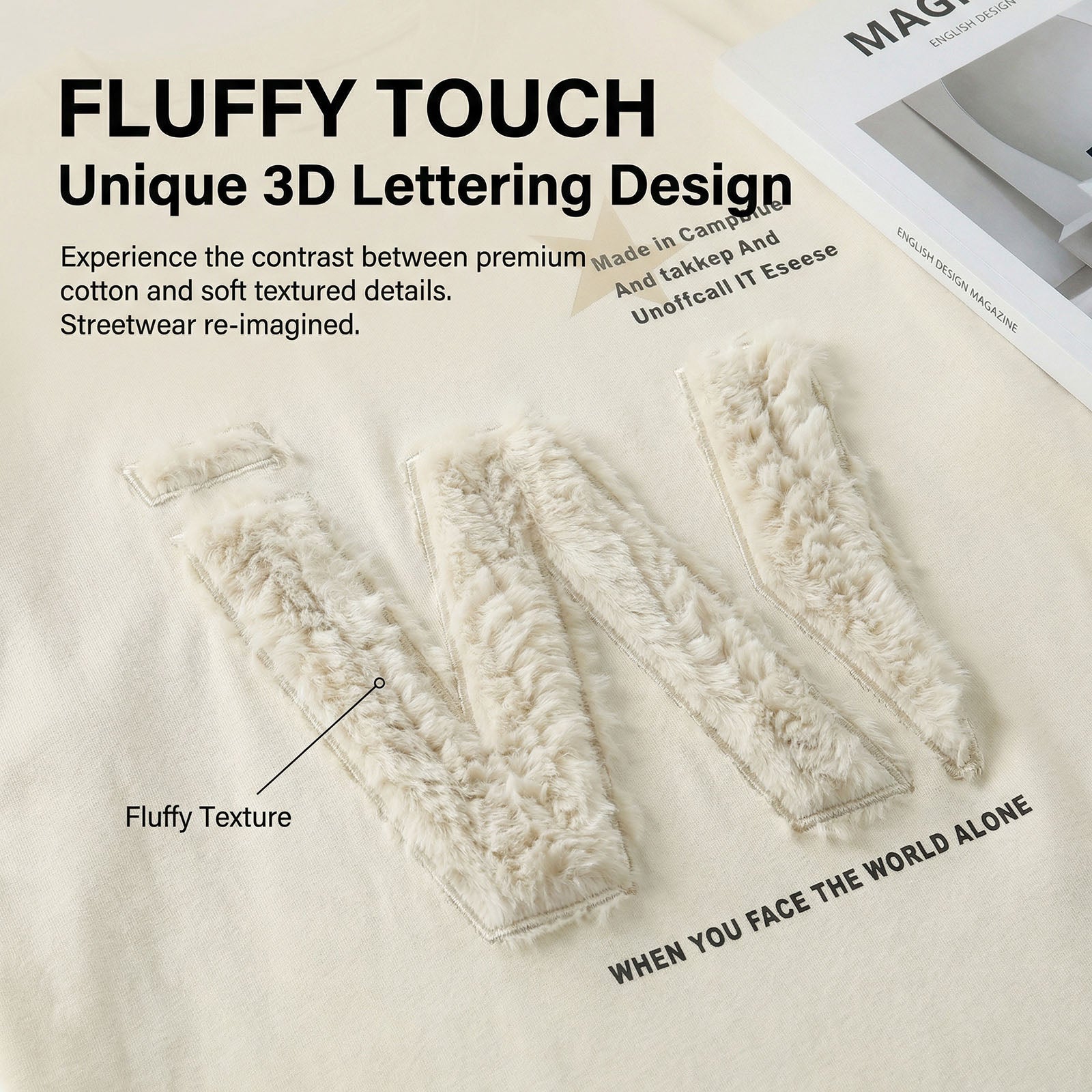 3D Letter Embroidered Tee