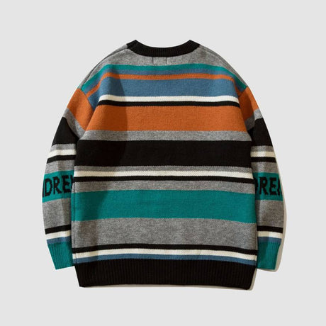Star Print Striped Sweater