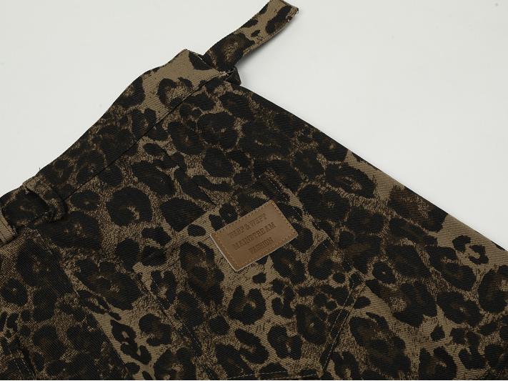 Leopard Print Cargo Shorts