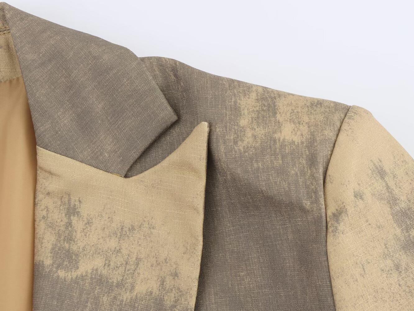 Blazer vintage estampado de un solo botón