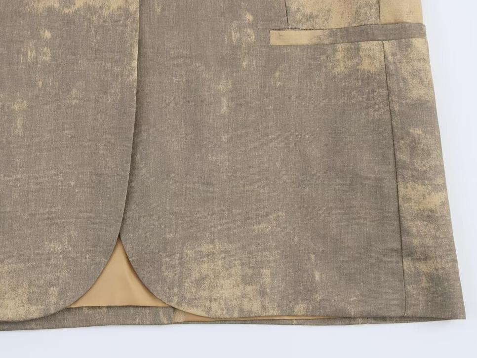 Blazer vintage estampado de un solo botón