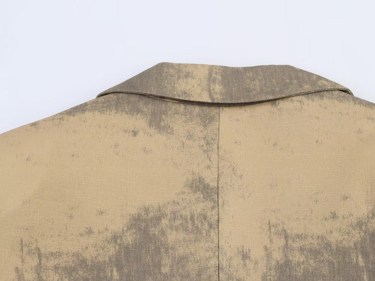 Blazer vintage estampado de un solo botón