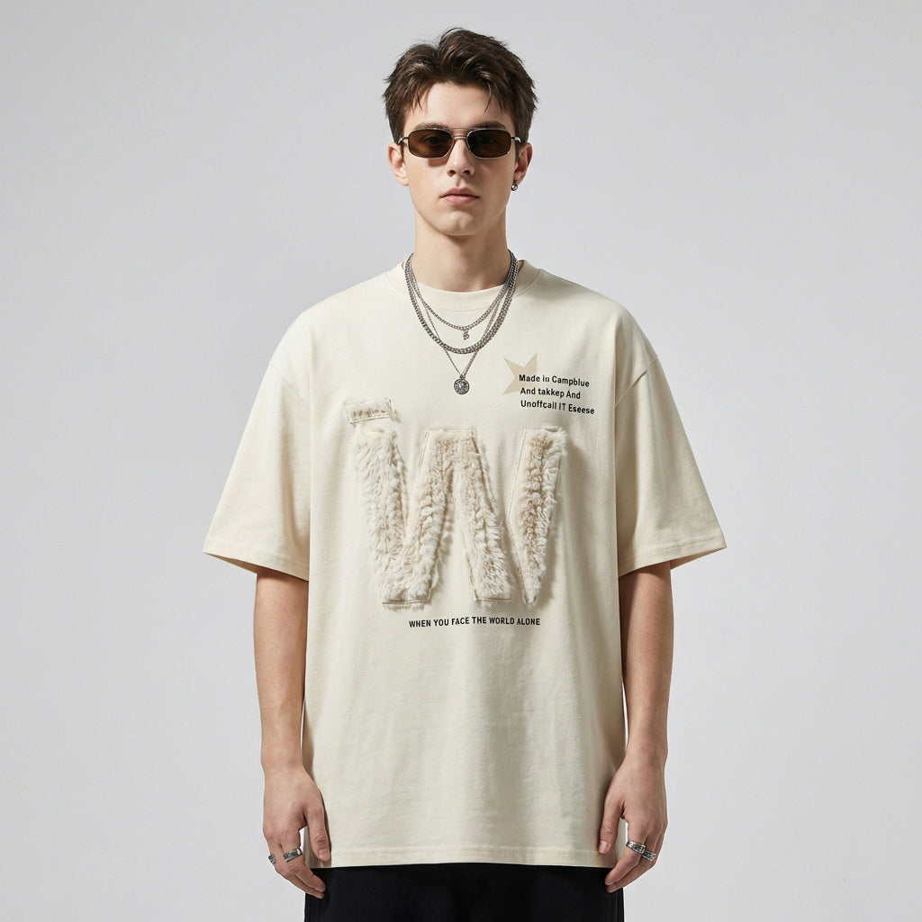 3D Letter Embroidered Tee