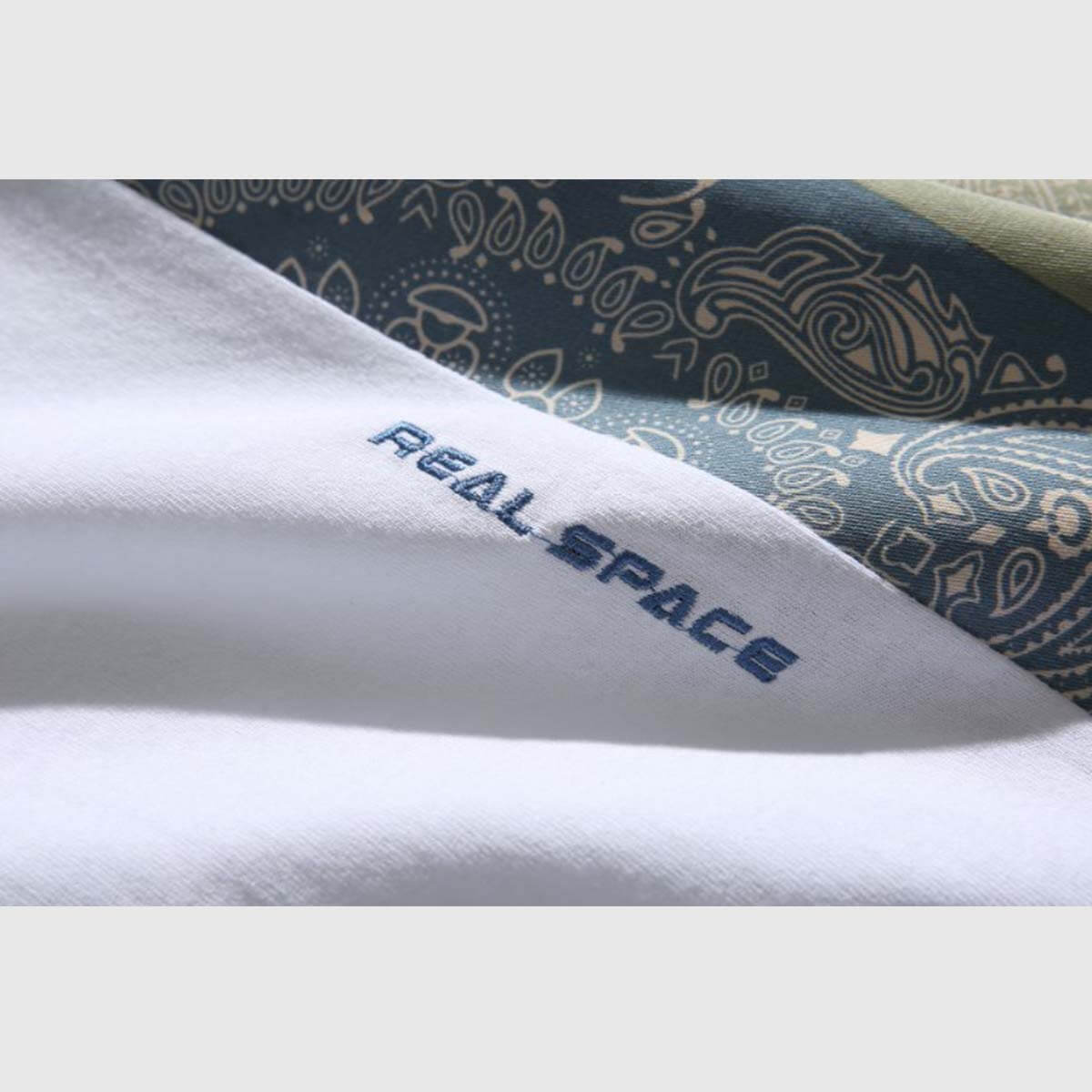 Close-up of the sleeve detail -view-5 on unisex's retro patchwork kimono style shirt