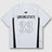 Front view of the unisex's retro number V-neck jersey in white