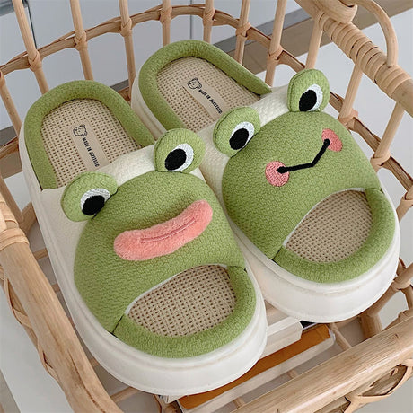 Pantofole di lino Cute Frog