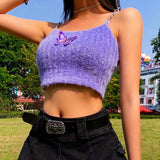 Butterfly Chain Strap Knit Tank Top