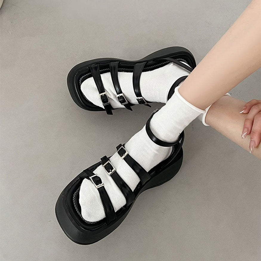 Bequeme Chunky Sole Puffy Sandalen