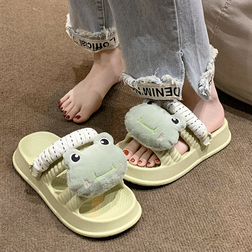 Two Strap Cartoon Doll Decor Sandals