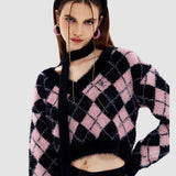 Cravatta + maglione cropped modello Argyle
