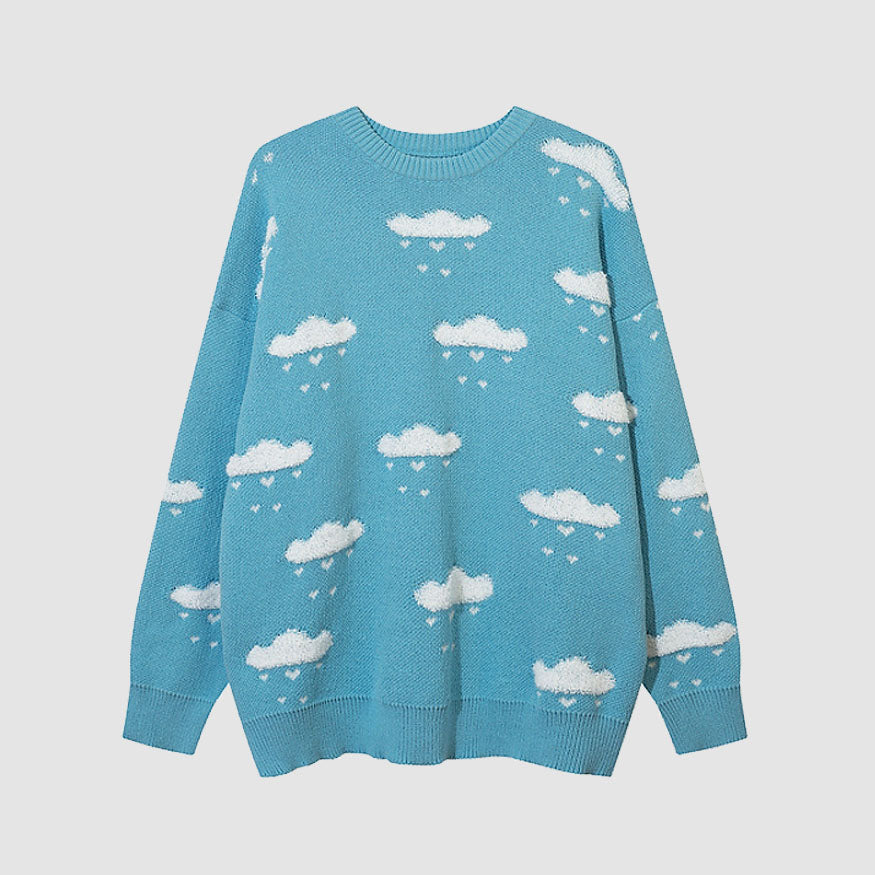 Niedlicher Pullover mit regnendem Muster