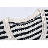 Hollow Breathable Striped Vest Sweater