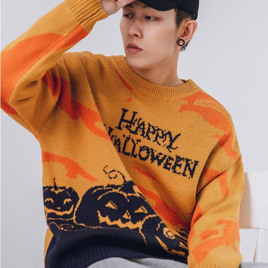 Happy Halloween Pumpkin Pattern Sweater