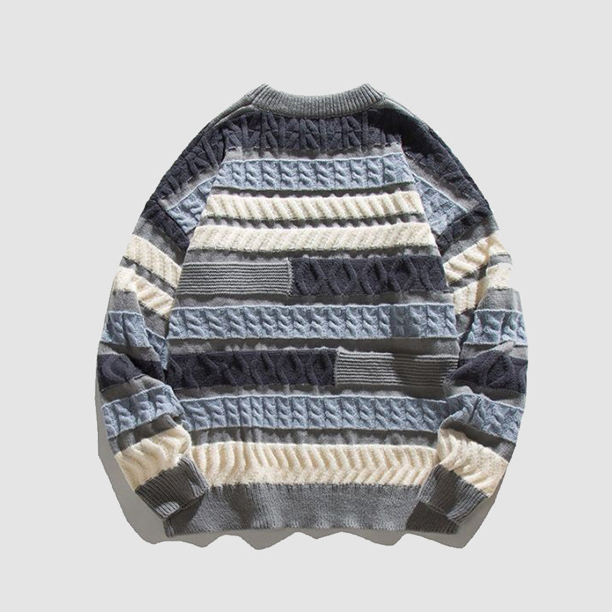 Japanese Contrast Stitched Sweater