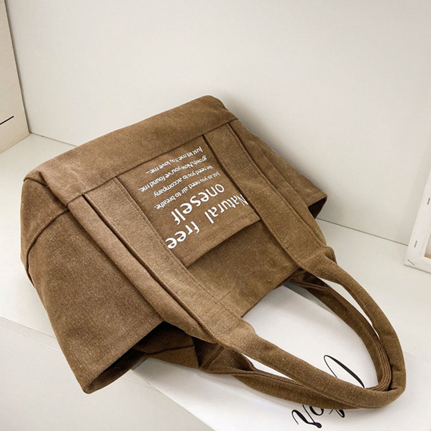 Oluolin Letter Printed Canvas Bags