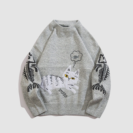 Cute Kitten Printed Sweater