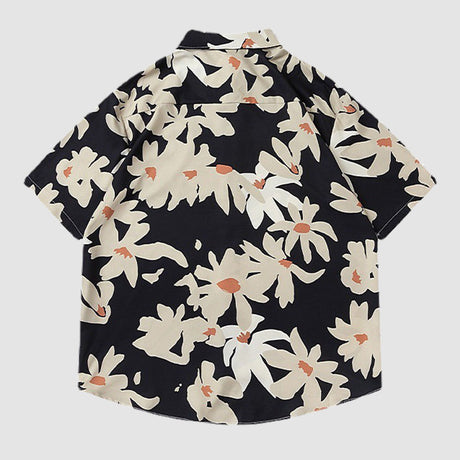Sommerhemd mit Chrysanthemen-Print
