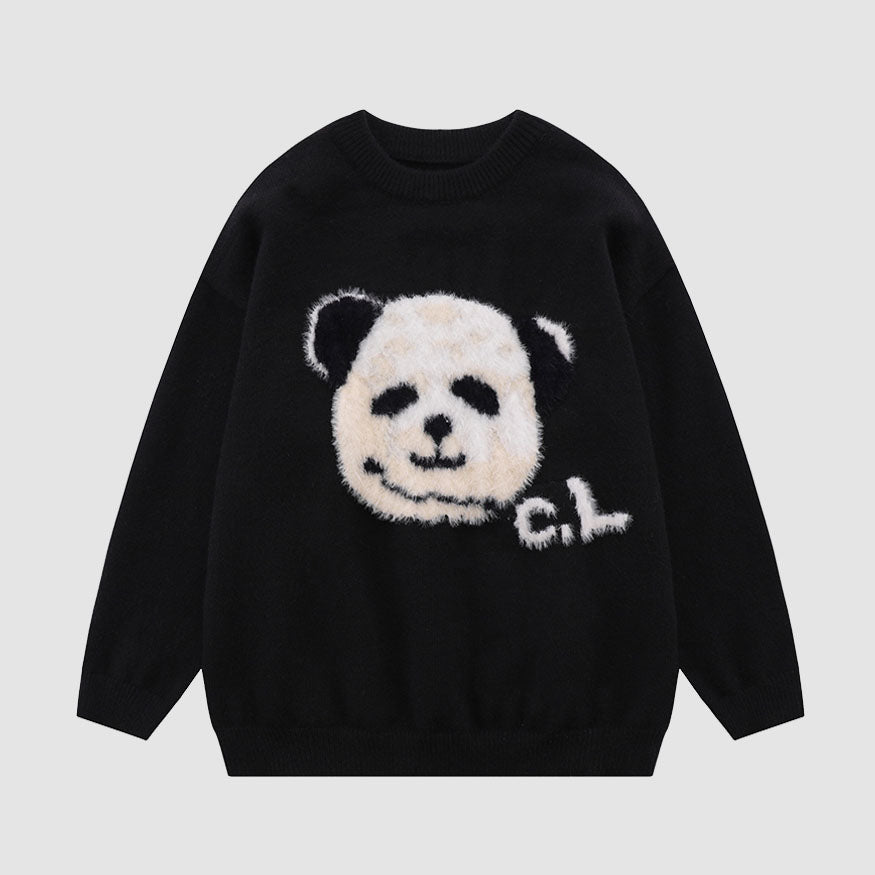 Lustiger Panda-Muster-Pullover