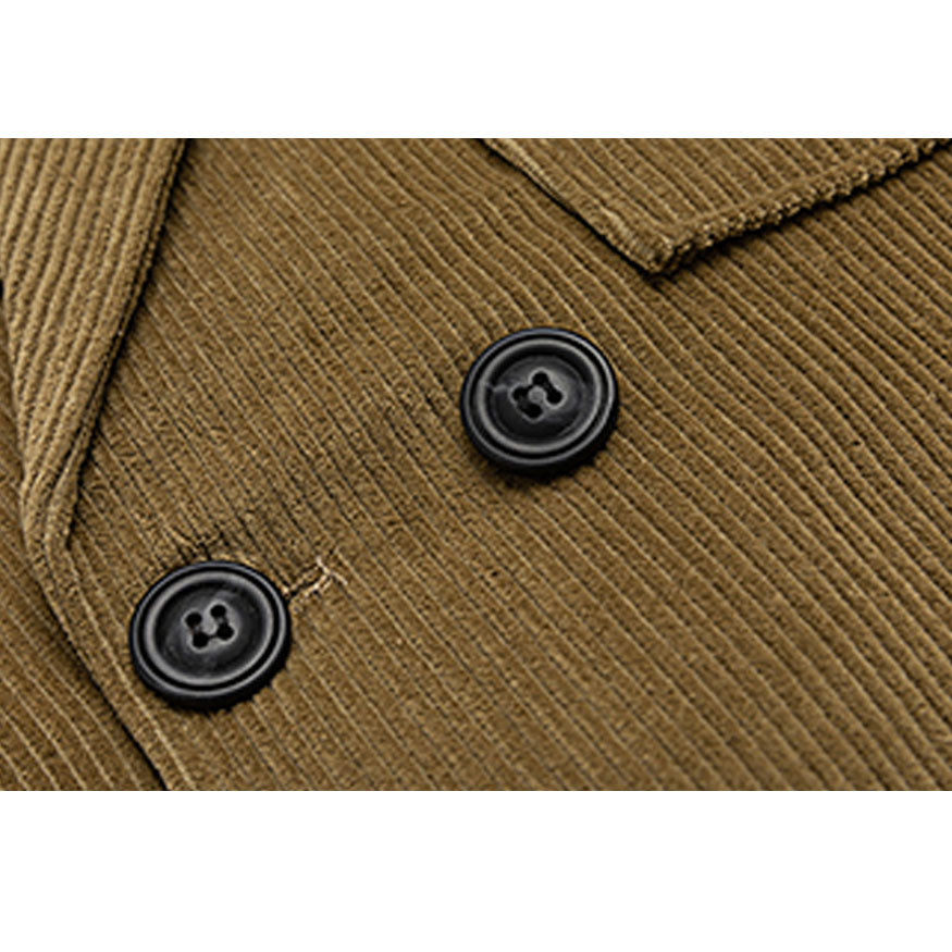 Ruched Sleeve Corduroy Blazer