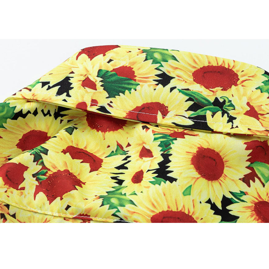 Sommerhemd mit Vintage-Sonnenblumendruck