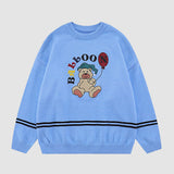 Suéter con patrón de globo y oso