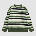 Contrast Color Striped Vintage Sweater