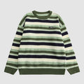 Contrast Color Striped Vintage Knit Sweater