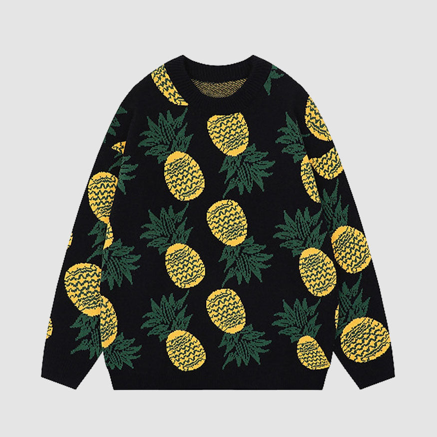 Süßer Pullover mit Ananas-Muster