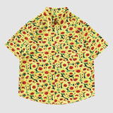 Camisa de verano con estampado de girasol vintage