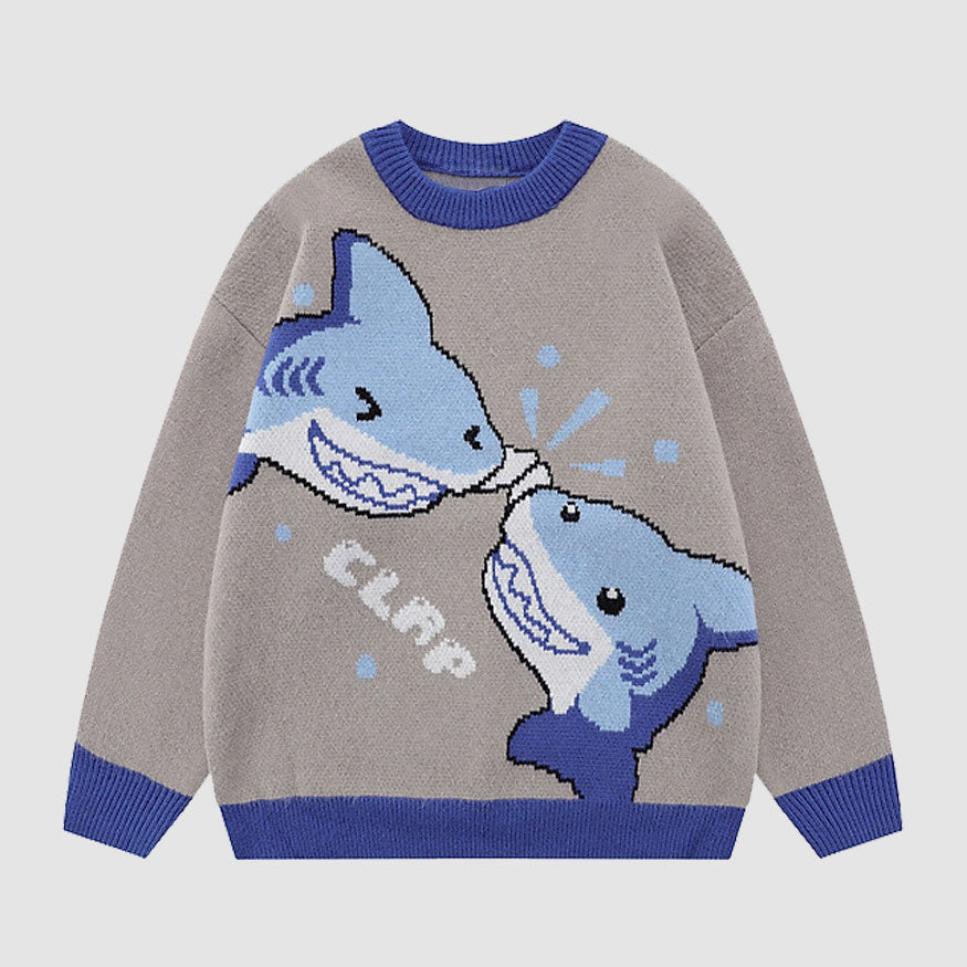 Pullover mit Hai-Klatschmuster