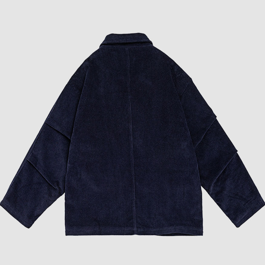 Ruched Sleeve Corduroy Blazer