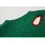 Paramecium patrón bordado suéter recortado