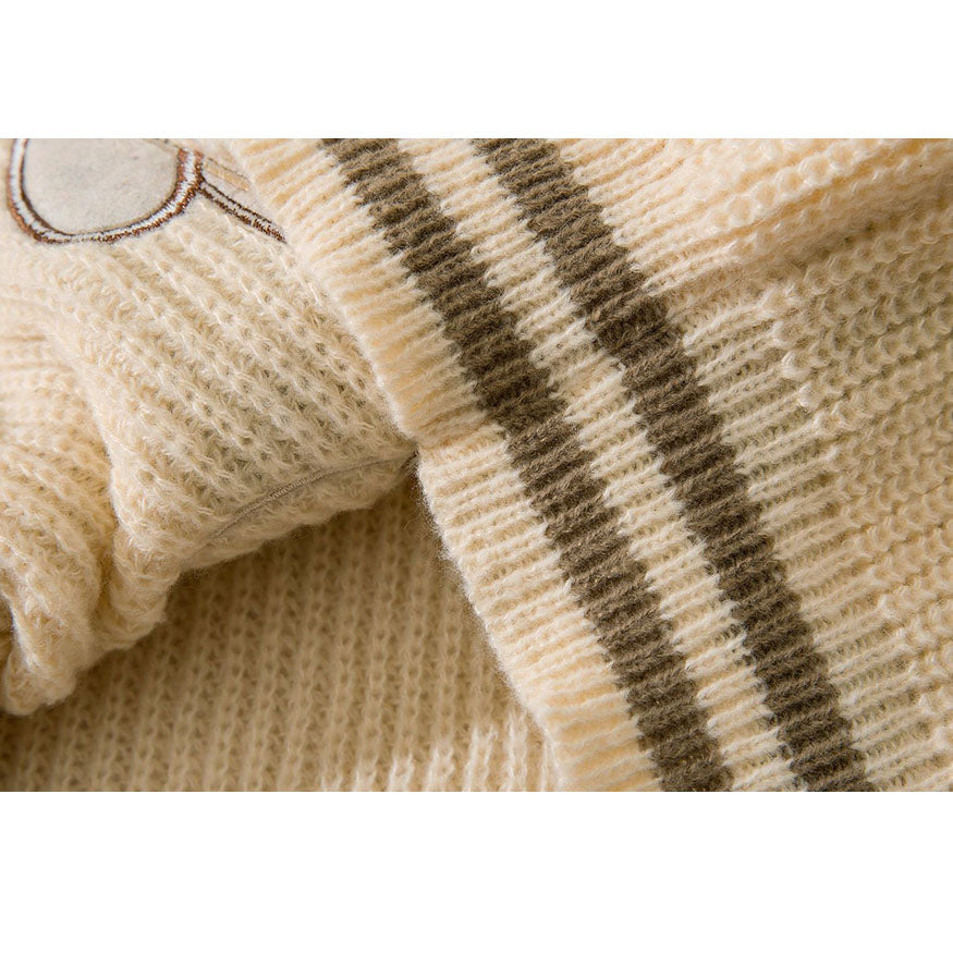 Orso modello colore blocco cardigan maglia maglia
