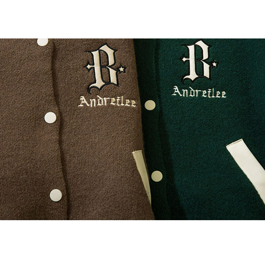 PU Sleeve Patchwork Chaqueta Varsity recortada