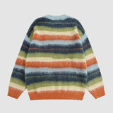 Suéter difuso a rayas de color