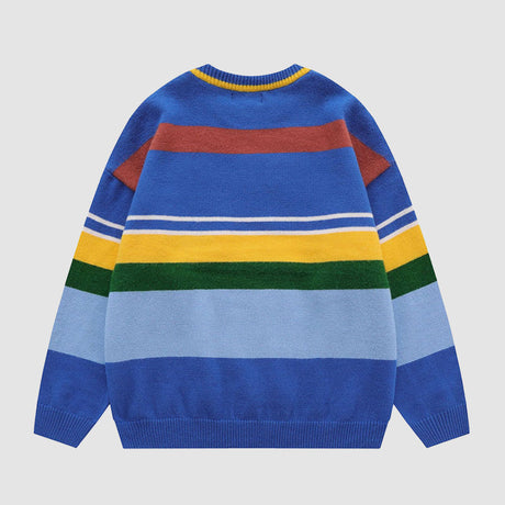 Cute Bear & Stripe Pattern Sweater