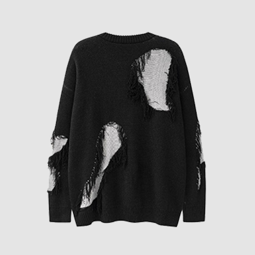 Pullover mit Quasten-Seilnähten