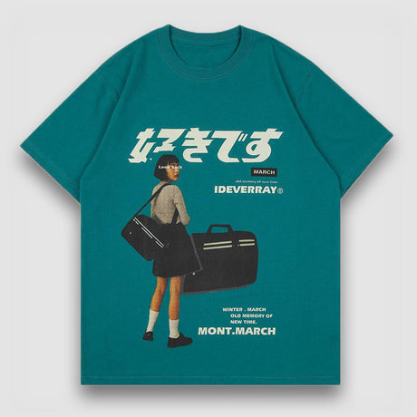 T-Shirt mit Harajuku-Sommerdruck