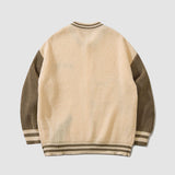 Bear Pattern Color Block Cardigan Knit Sweater