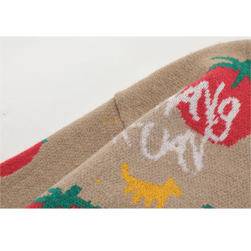 Cartoon-Tomate-Muster-Pullover