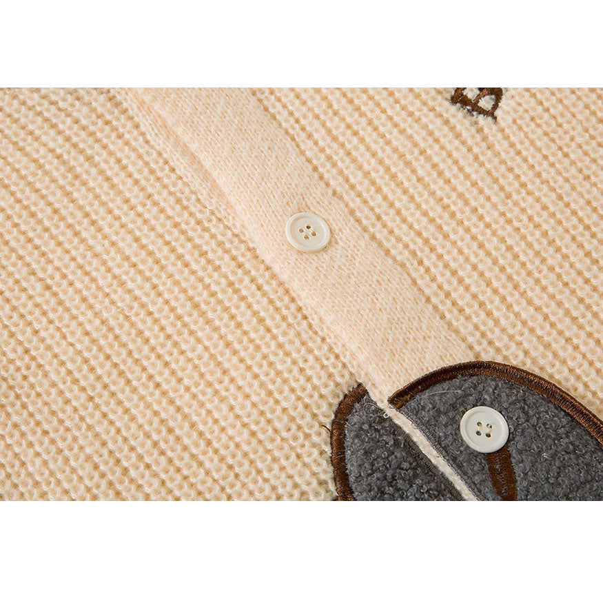 Orso modello colore blocco cardigan maglia maglia