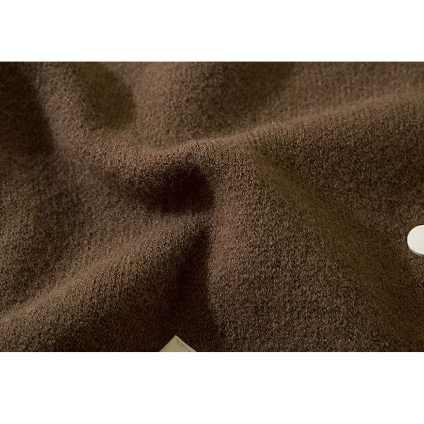 PU Sleeve Patchwork Chaqueta Varsity recortada